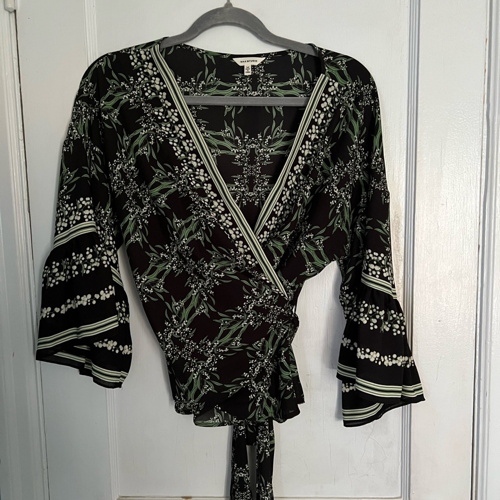 Max Studio Wrap Blouse Size M